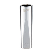 Chrome 3/8 inch drive 13mm deep socket with Milwaukee branding and 6-point hexagonal opening.