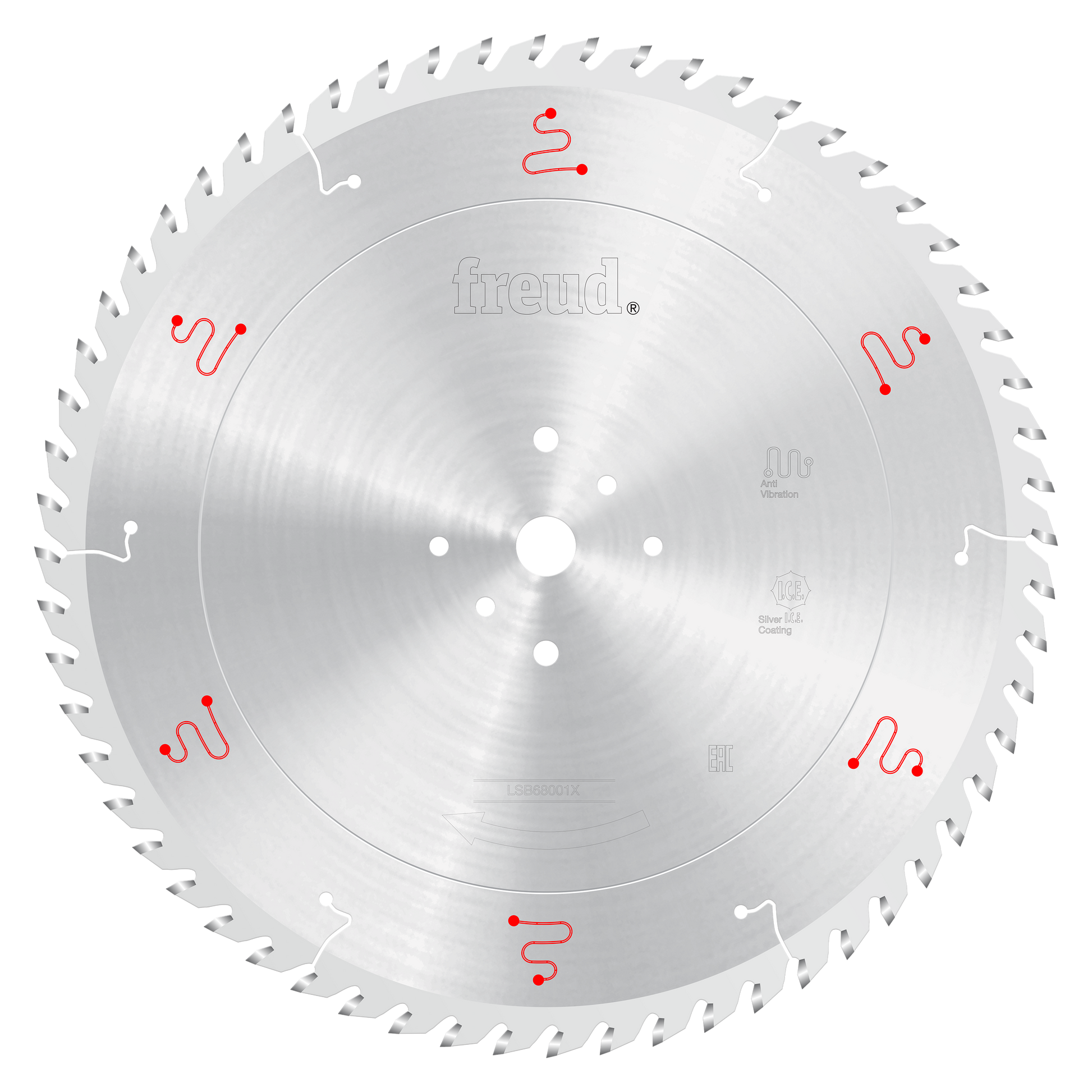 Freud 680mm circular saw blade with carbide teeth and central mounting hole for panel sizing on horizontal beam saws.