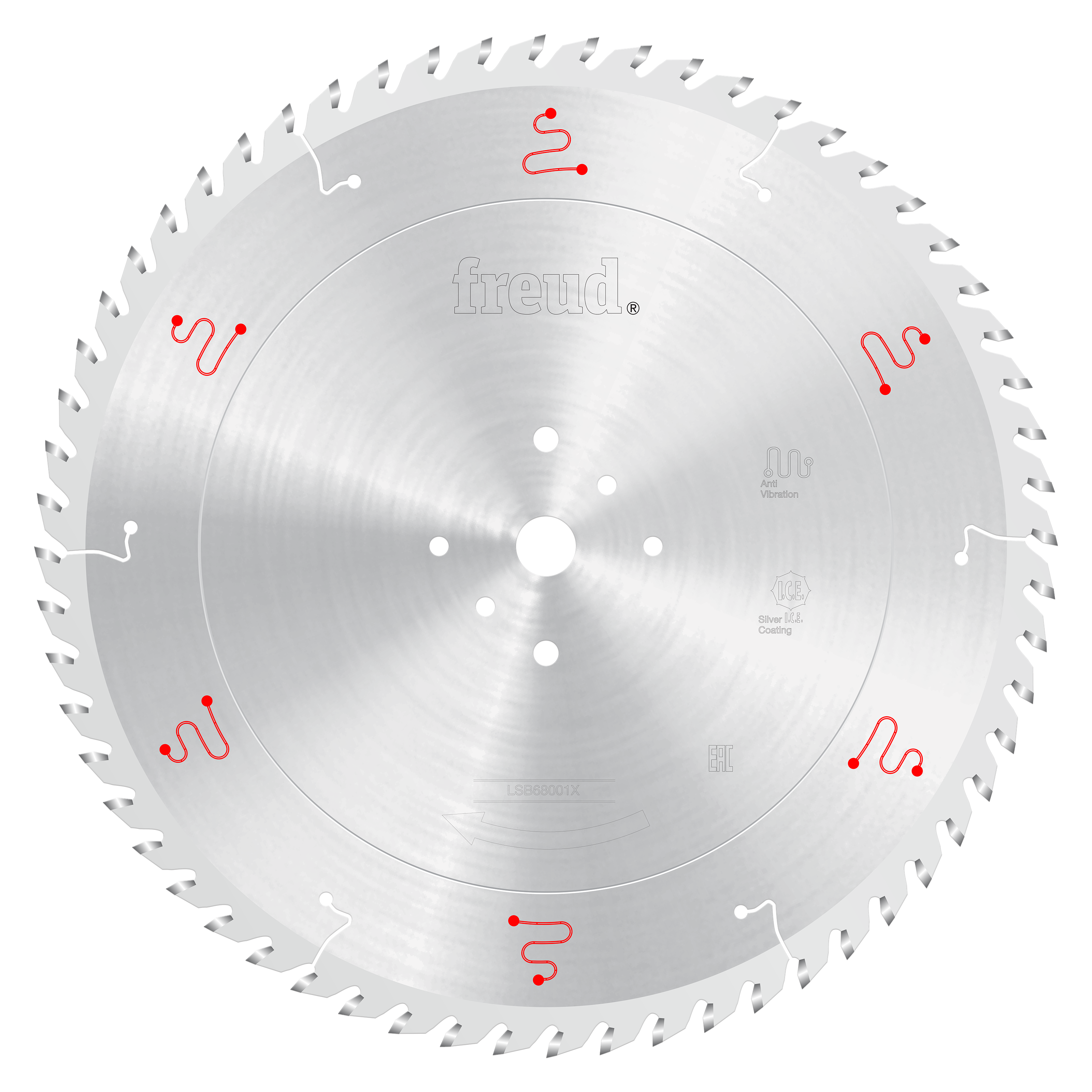 Freud 680mm circular saw blade with carbide teeth and central mounting hole for panel sizing on horizontal beam saws.