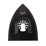 Milwaukee OPEN-LOK 2-in-1 hybrid carbide grit blade with pointed triangular head and circular cutting surface.