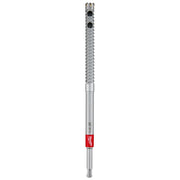 Milwaukee SDS Plus rebar cutter bit with spiral flutes, cutting head at top and red band near shank.