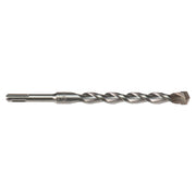 Milwaukee SDS-Plus rotary hammer drill bit with two-cutter design and cylindrical shank.