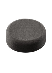 Black foam finishing pad with rounded dome shape and textured surface, 3 inches in diameter.