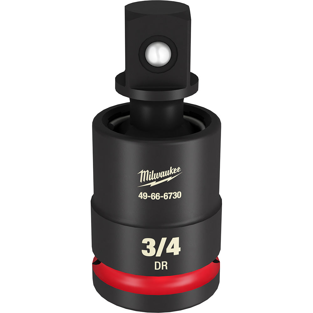 Black Milwaukee 3/4" drive universal joint with red band and ball detent, model 49-66-6730.