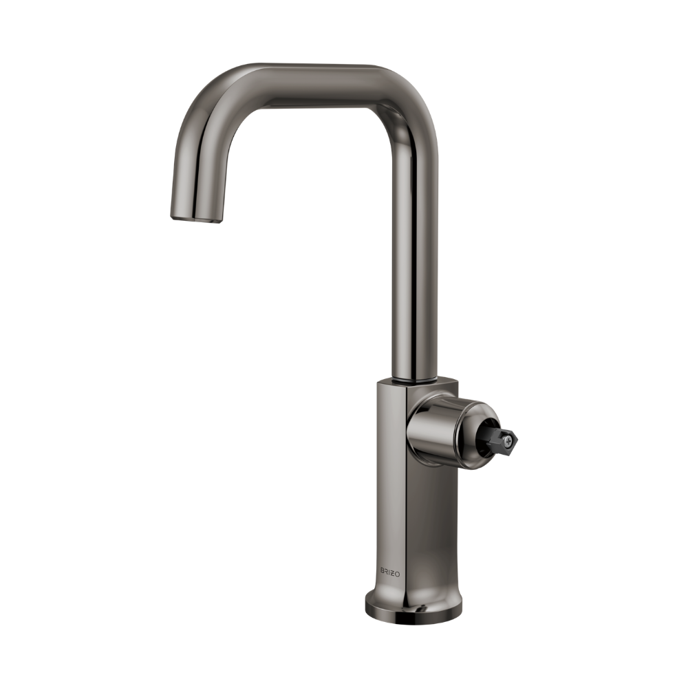 Black Onyx bar faucet with curved square spout and single side-mounted control lever.
