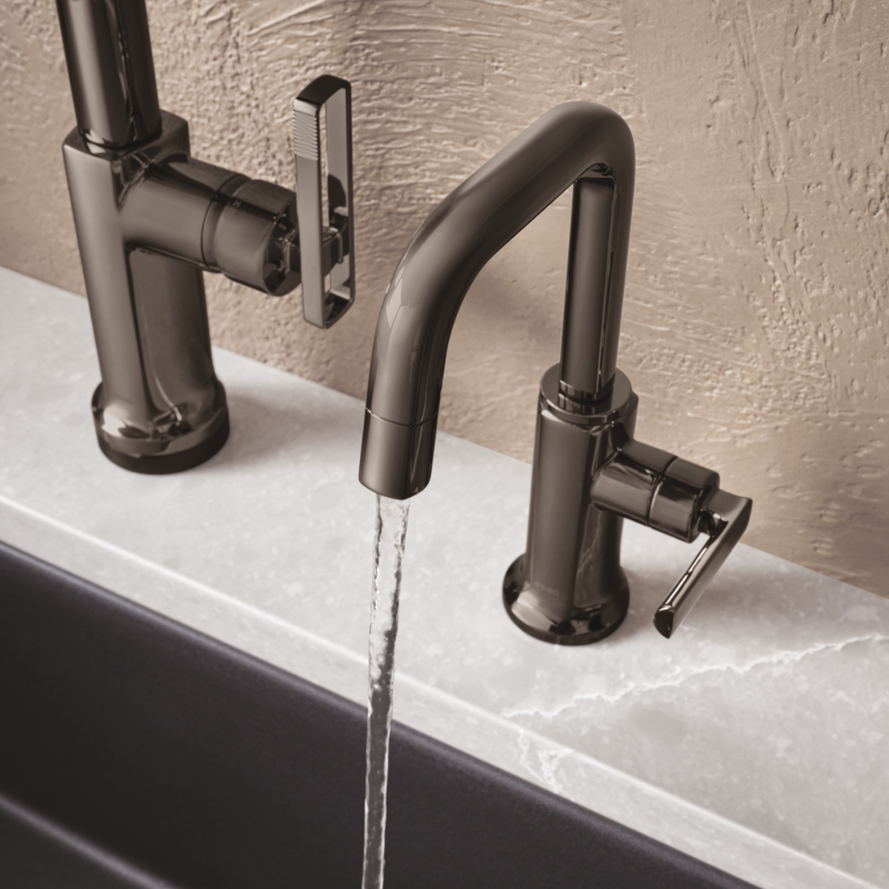 Brizo Kintsu Beverage Faucet with Square Spout in Lumicoat Black Onyx - 61307LF-C-BNX-L