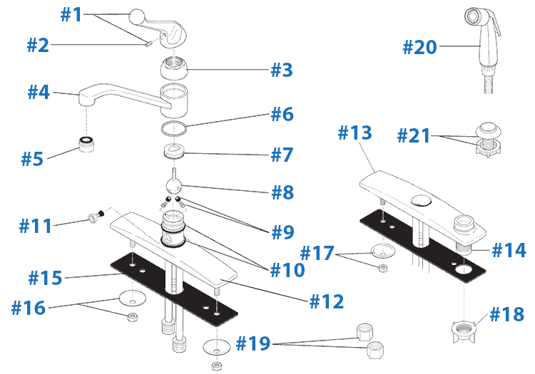Exploded diagram of Delta Saylor Roman tub faucet components with numbered parts including gaskets, valve seats, spout, and h