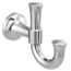 Chrome double hook with curved arms mounted on square backplate