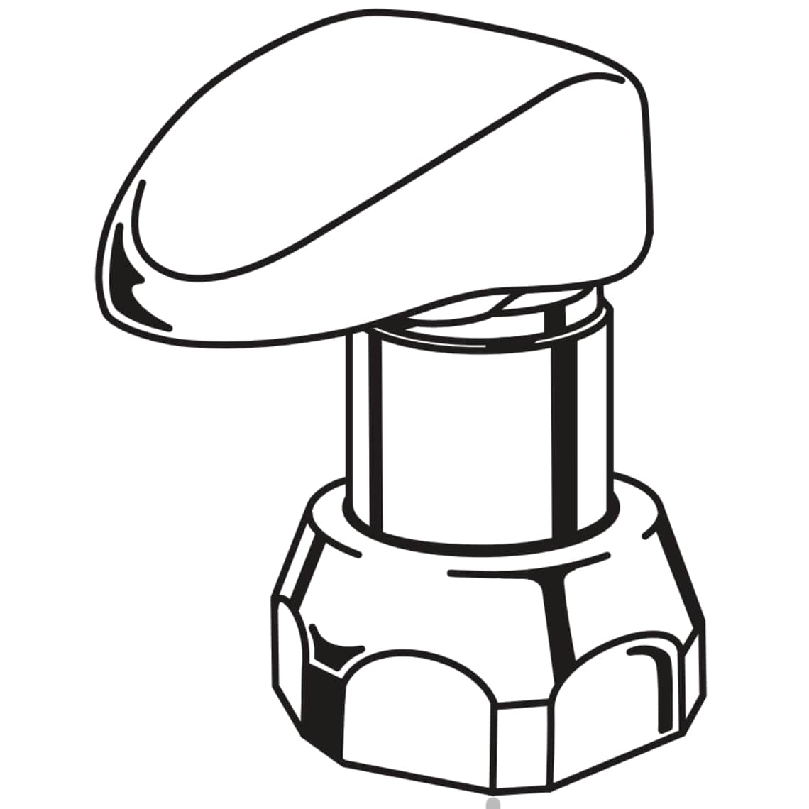 Commercial 060654A Instit Parts: Single Metering Handle - ADA - Plain: Chrome