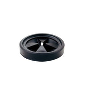 Black rubber mounting gasket with central cone-shaped hub and four-blade design for sink disposal installation.