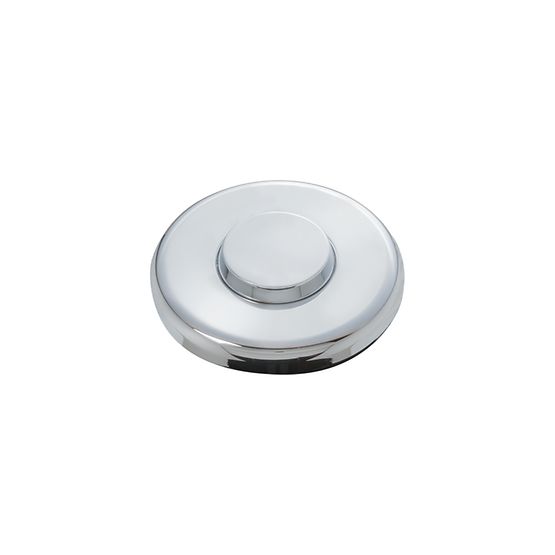 Brushed bronze circular air switch push button with concentric ring design and central dome.