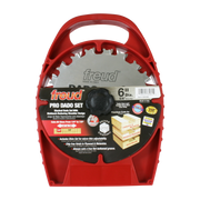 Freud SD206 6-inch Pro Dado Set with red carrying case and gray saw blade with teeth.