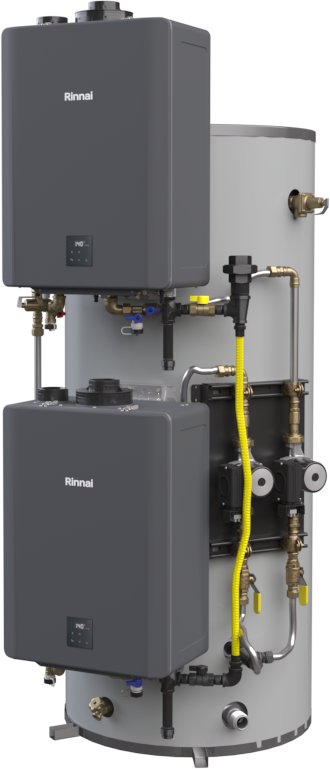 Rinnai CHS HCX Series 398,000 BTU Indoor Natural Gas Vertical Hybrid Water System with 119 Gallon Tanks - CHS398100HCXVIN