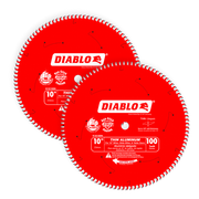 Diablo D10100N 10 in. x 100 Tooth Thin Aluminum Cutting Saw Blade - 2 Pack