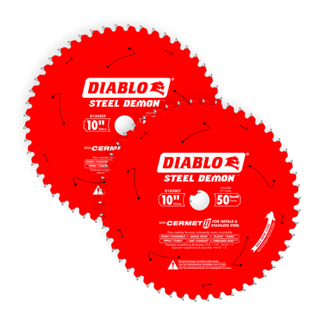 Diablo Steel Demon Cermet II 10 inch, 50-Teeth Saw Blade - D1050CF