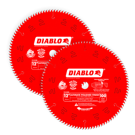 Diablo Wood Demon 12 inch, 100-Teeth Ultimate Polished Finish Saw Blade - D12100X