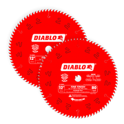 Diablo D1280X 12 in. x 80 Tooth Fine Finish Saw Blade - 2 Pack