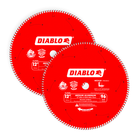 Diablo D1296N 12 in. X 96 Tooth Medium Aluminum Saw Blade - 2 Pack