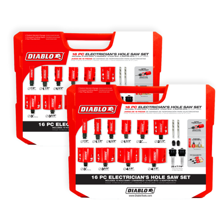 Diablo DHS16SEL 16 pc Electrician's Bi-Metal Hole Saw Set - 2 Pack