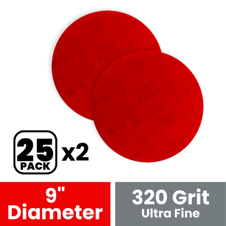 Diablo DND090320H25G 9 in. 320 Grit (Ultra Fine) Drywall SandNET Discs - 2 Packs of 25 (50 Total)
