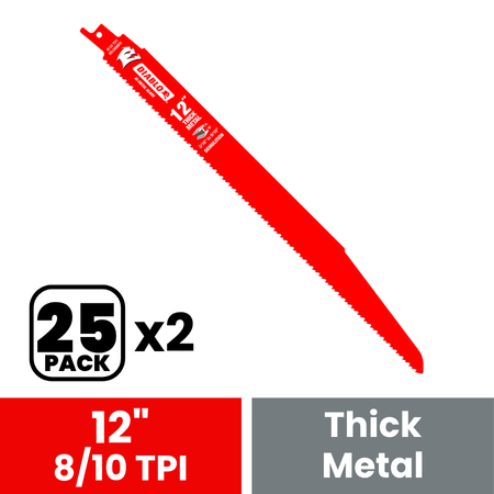 Diablo DS1208BFD25 12 in. Bi-Metal Recip Blade for Thick Metal/Demolition (3/16 in. to 9/16 in.) (25-Pack)