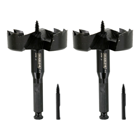 Two black Diablo SPEEDemon self-feed bits with 3-inch cutting heads and spiral points, displayed with size comparison.