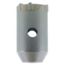 Five cylindrical gray carbide-tipped core bits with SDS-Plus shanks and center holes.