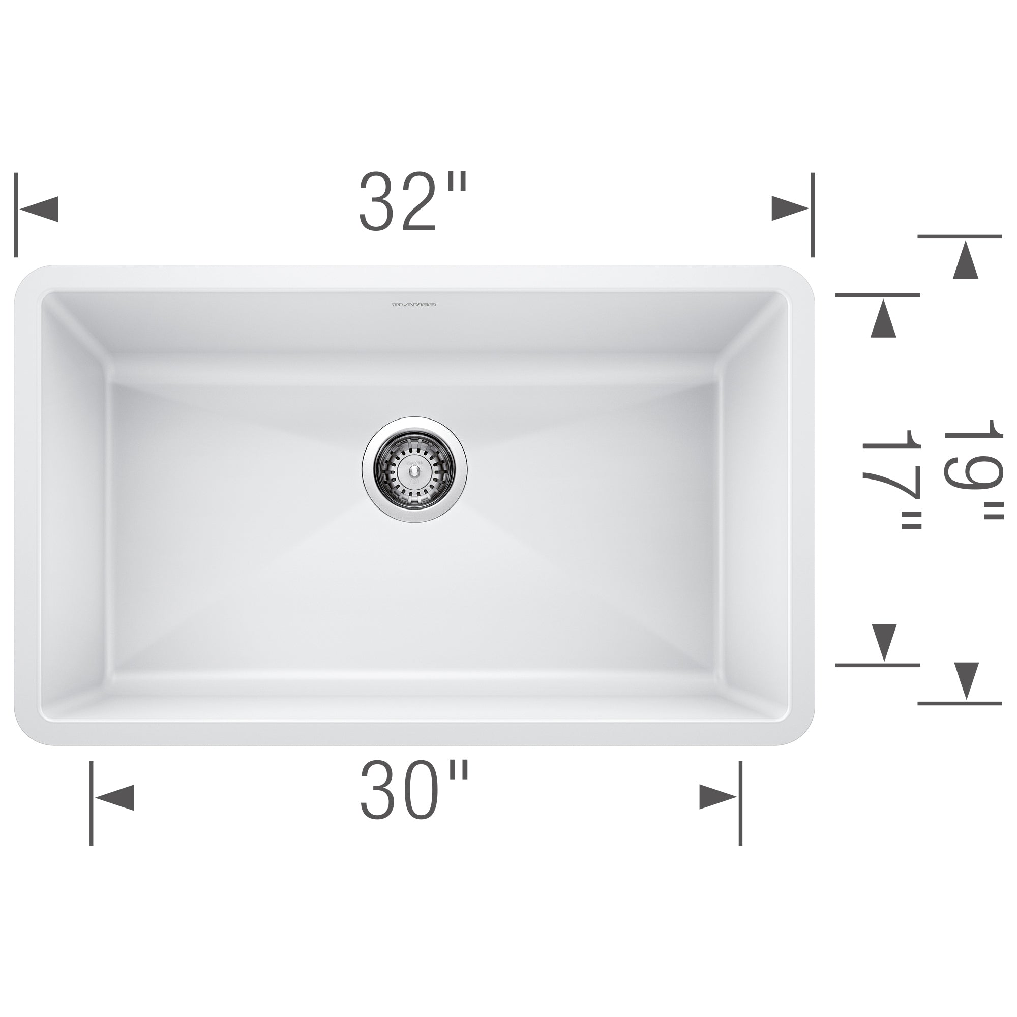 Blanco 440150 Precis Super Single Bowl: White Undermount Kitchen Sink