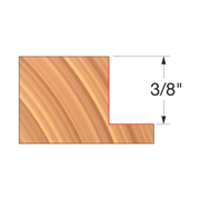 Straight edge cutter bit with 3/8" height and angled cutting profile shown in cross-section view.