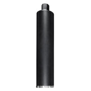 Black cylindrical diamond core bit with metal collar at base and connector at top.