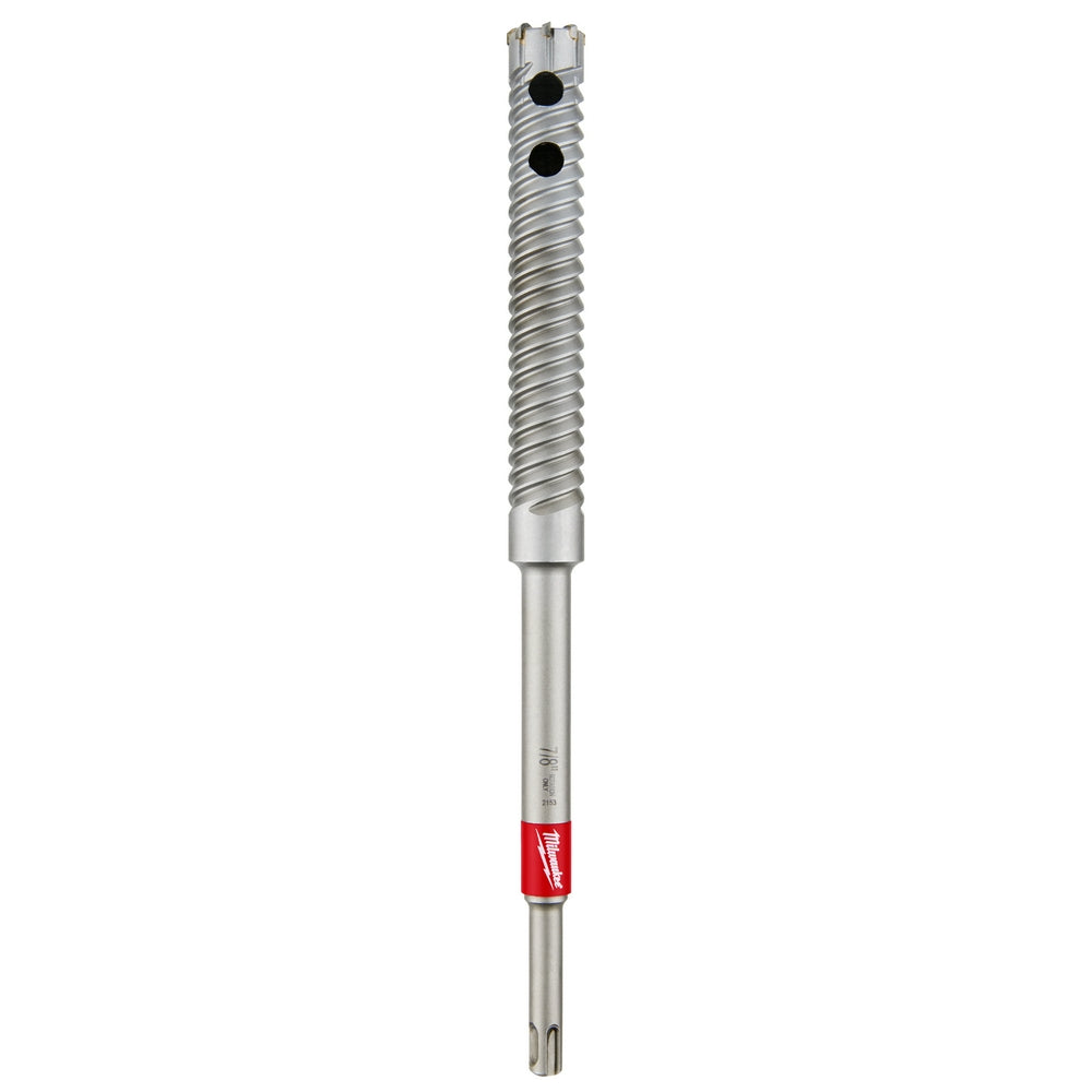 SDS Plus rebar cutter bit with 7/8" diameter head, spiraled shank, and red band marking on steel shaft.
