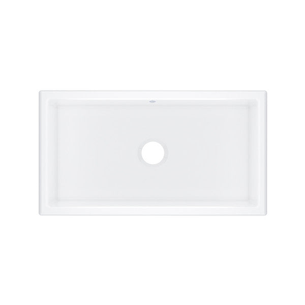 Rohl Shaker 33" Single Bowl Undermount Fireclay Kitchen Sink in White - MSUM3318WH