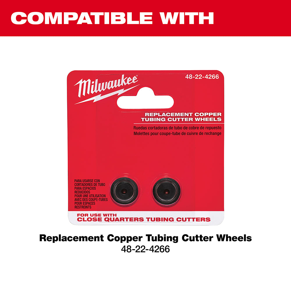 Milwaukee 48-22-4266 replacement copper tubing cutter wheels in retail packaging on red card.