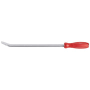 Milwaukee 18" pry bar with curved metal blade and red plastic handle.