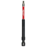 Milwaukee Shockwave 3-1/2 in. impact power bit with red and black shaft and square recess #2 tip.