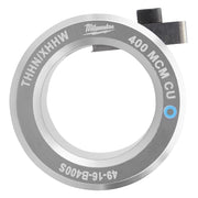 Milwaukee 400 MCM copper THHN/XHHW-2 bushing with gray metal ring and black attachment tab.