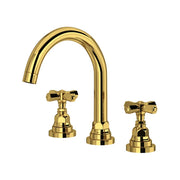 Rohl San Giovanni Widespread Lavatory Faucet With C-Spout in Unlacquered Brass - A2328XMULB-2