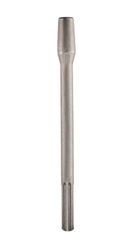 Steel tamper shank with cylindrical head and grooved tool-holding end.
