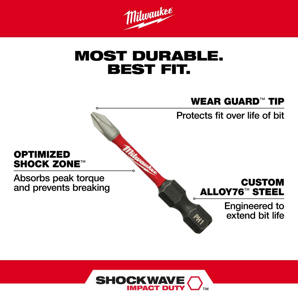 Milwaukee SHOCKWAVE Impact Duty 26 Piece Drive and Fasten Bit Set - 48-32-4408