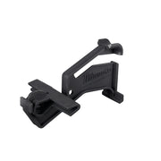 Black Milwaukee core drill trigger lock with lever handle and mounting bracket.