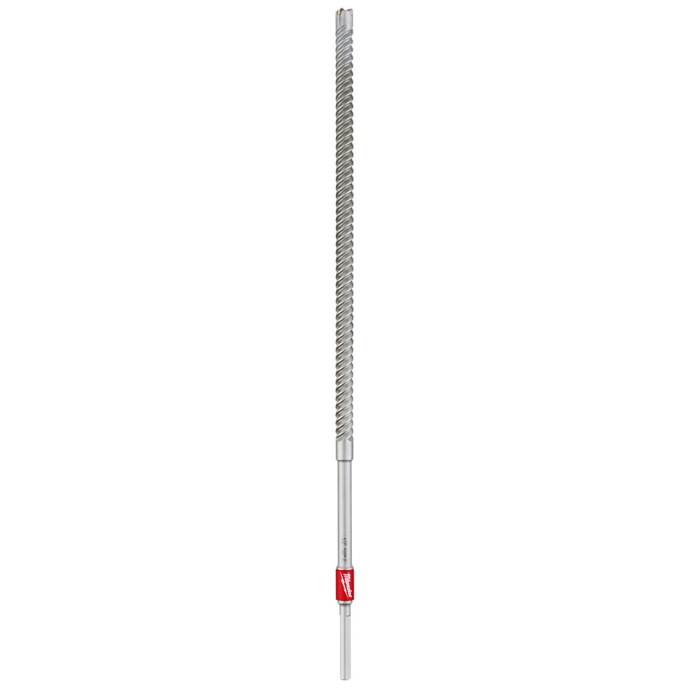 Milwaukee straight shank rebar cutter with spiral flutes and red band marking near the base.