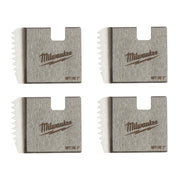 Four Milwaukee NPT 1" threading dies with serrated cutting edges and center mounting slots.