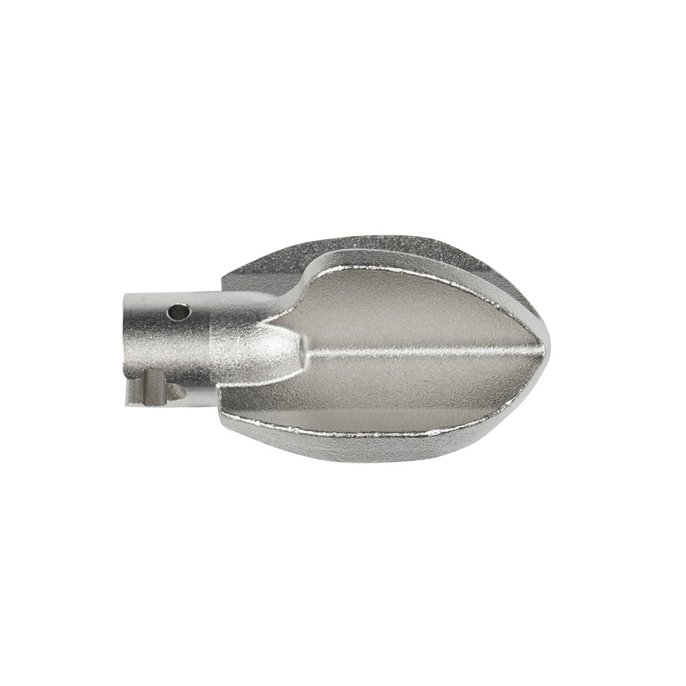 Small metal opening tool with oval-shaped head and cylindrical shaft for 1-1/4" sectional cable.