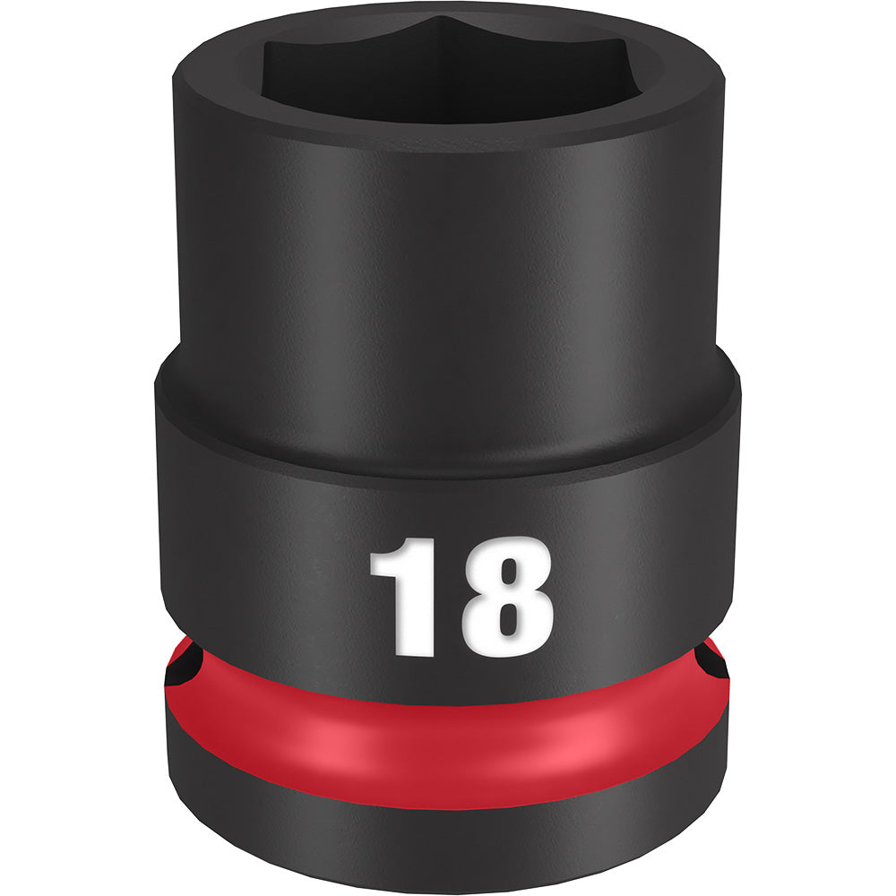 Black socket with red band labeled "18" featuring hexagonal opening at top.