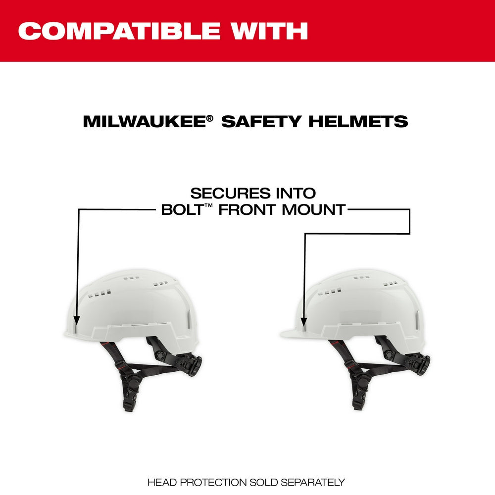 Tinted dual coat visor with front mount attachment for Milwaukee BOLT safety helmets.