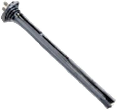 Metal cylindrical heating element with threaded connection head on one end.