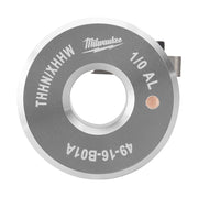 Milwaukee 1/0 AWG aluminum THHN/XHHW bushing with gray and white circular body and central opening.