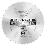 20-inch circular saw blade with 72 teeth, 1-inch arbor, marked "General Purpose" for wood cutting applications.