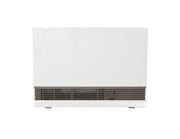 White rectangular wall furnace with horizontal vents across lower front panel.