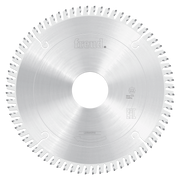 Freud 300mm conical scoring saw blade with silver coating and multiple teeth around perimeter.